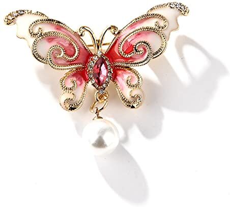 YYUFTTG Mollette capelli Colorful Butterfly Brooches Metal Crystal Cutout Brooch Animal Pins Banquet Wedding Bouquet Brooch (Color : Titanium Plated)