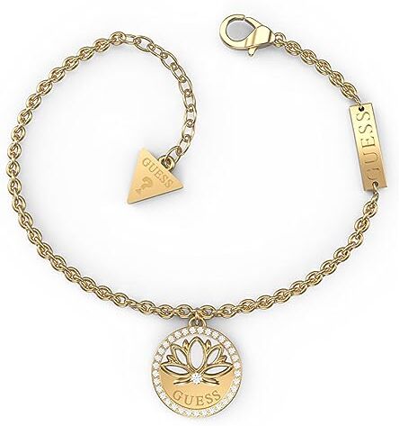 GUESS Bracciale Lotus Charm moneda Fiore di Loto JUBB01349JWRHS/, única, Metallo Non prezioso, Non è Una Pietra preziosa