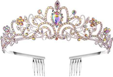 URFEDA Tiara Nuziale di Corona, Tiara Corona di Cristallo Nuziale Diadema Strass Principessa Tiara Corona Diadema, Nuziale Diadema Corona per Ragazze Nuziale Matrimonio Prom Festa Compleanno