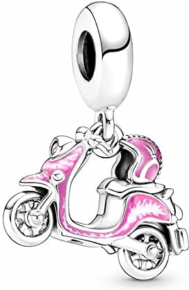 Amuefer Moto Barbie Charm Compatibili Bracciale Collana Pandora, Argento Sterling Ciondolo Natale Gioielli Regali per le Donne Ragazza Moglie Bambini Amici