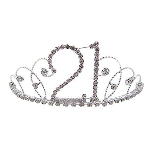 Pick A Gem Hair Accessories argento trasparente con cristallo per ° compleanno tiara 21ST regalo