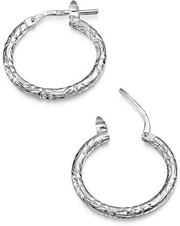 Amberta Orecchini a Cerchio per Donna in Argento Sterling 925: Cerchi con Disegni