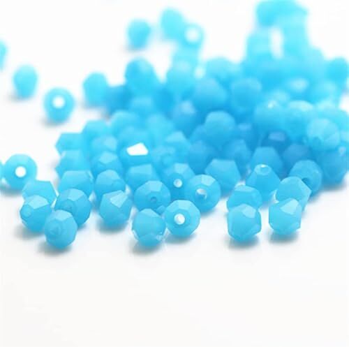 Generic 1300 perline biconiche di cristallo colorate da 3 mm, per gioielli, perline, artigianato, progetti fai da te, bracciali, collane, orecchini, gioielli (blu solido)