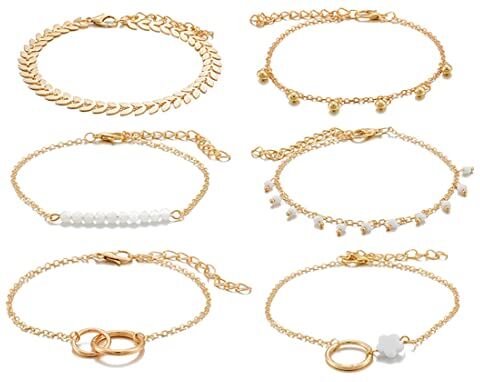 Prosy Set di bracciali aperti a foglia di cristallo multistrato  Set oro fantasia cerchio cuore piuma accessori a mano gioielli regolabili per donne e ragazze (oro 1)