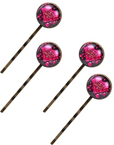 NLOOKS Happy Valentine's Day Love Retro Wood Flower 4 pezzi Vintage Hair Pins Donna Barrette Bobby Pins Decorativi Metallo Oro Tono Forcine Accessori per Capelli per Donne e Ragazze