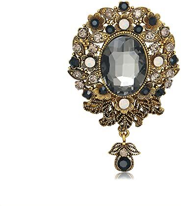 IMINI Spilla vintage con diamanti a goccia per donne ragazze uomini in cristallo elegante distintivo fiore spille spille da bavero spilla sciarpa clip fiore corpetto per vestiti cappelli borse accessorio