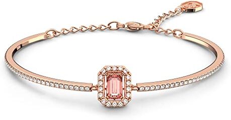 Swarovski Millenia Bracciale Rigido, Placcato in Tonalità Oro Rosa con Brillanti Cristalli Bianchi e Cristallo Rosa Ottagonale, Collezione III, Rosa