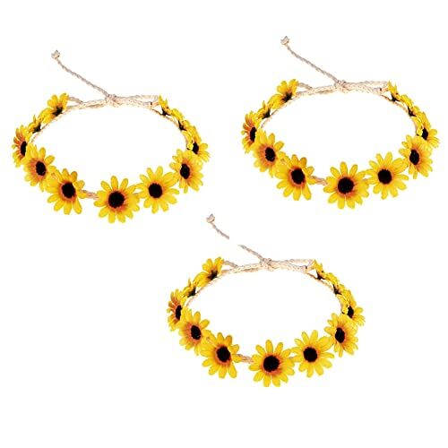 Herold 3 x fiori girasole corona capelli gioielli sposa vacanza capelli con girasole gioielli per capelli