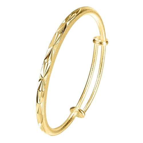 CCAIPU Bracciale da donna placcato oro 18K, bracciale di cristallo in acciaio titanio 4MM Regali di amicizia per ragazze madre (Oro-B)