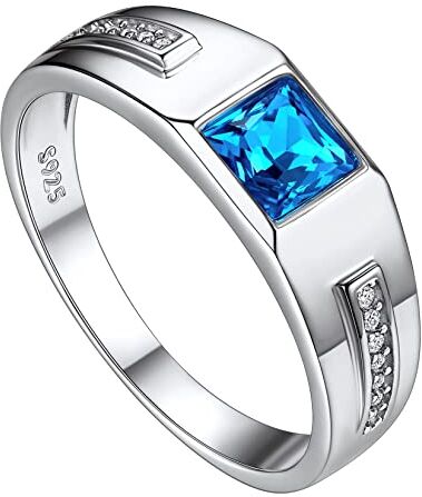 Suplight Anello Uomo Argento 925 con Zirconia Blu Anello Unisex Anello Argento con Zirconia Anello Donna con Pietra BluAnello da Uomo Fede Nuziale Confezione Regalo