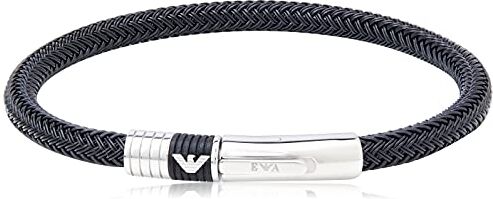 Emporio Armani Bracciale Da Uomo, Bracciale Nero In Acciaio Inossidabile, EGS1624001