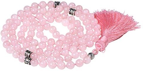 Generic 108 Mala Tibetano Collana per Donne Uomo, Mala Bracciale Buddista, Meditazione Mala, Rose Quartz Yoga Mala