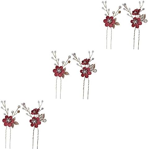 POPETPOP 6 Pz Copricapo Femminile Perno Rosa Copricapo Di Perle Fasce Impreziosite Per Le Donne Accessori Per Con Strass Tiara Nuziale Bobby Pezzo Di Tessuto Mancare I Fiori