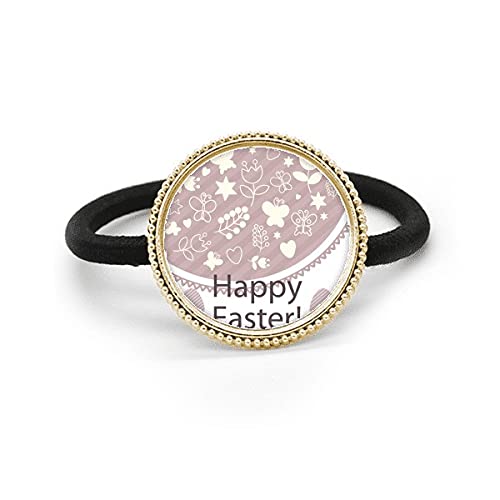 Bestchong Happy Easter Festival Viola uovo stella argento metallo capelli cravatta e fascia di gomma copricapo