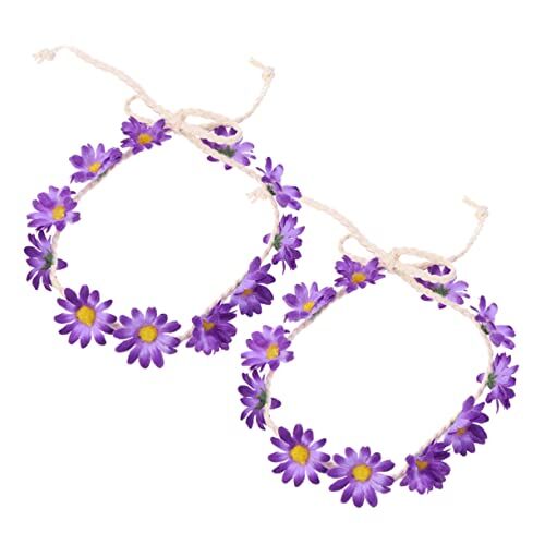 Beavorty 2 Pezzi 11 Di Fiori Per Bambini Da Donna Fasce Di Fiori Per Le Donne Margherita Fasce Per Le Donne Floreale Girasole Nozze Anello Per Mancare Viola