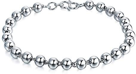 Z&Y Semplice personalità Plain Silver Jewelry S990 Sterling Silver Round Bracciale Braccialetto Braccialetto Moda Personalizzazione Moda Unisex (Size : 5MM)