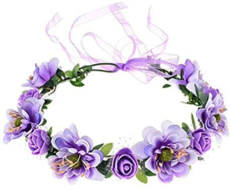 Supefriendly Fiore di rosa Fascia per capelli fatta a mano con ghirlanda floreale Fascia per capelli Corona Tiara Decorazione regolabile Copricapo da donna per ragazza per foto di festa di nozze Prop