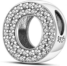 Pandach Ciondolo in Argento Sterling 925 lettere dalla A alla Z Charm Bead Compatibile con Bracciale e Collane Europei da Donna, gioielli da donna opzioni regalo