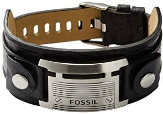 Fossil Bracciale Da Uomo, Lunghezza Totale: 242 mm, Larghezza Id: 29 mm Bracciale In Acciaio Inossidabile Nero,