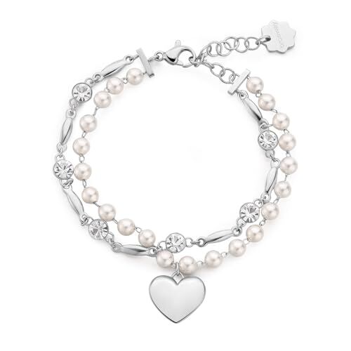 Brosway Bracciale Semirigido Donna In Acciaio Con Simbolo Cuore, Bracciale Donna Collezione Chakra BHKB213