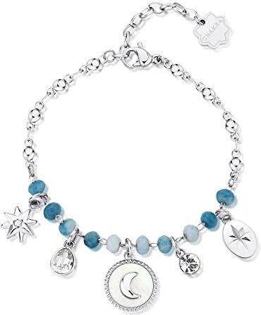 Brosway Bracciale Donna In Acciaio Con Simbolo Luna, Bracciale Donna Collezione Chakra BHKB133