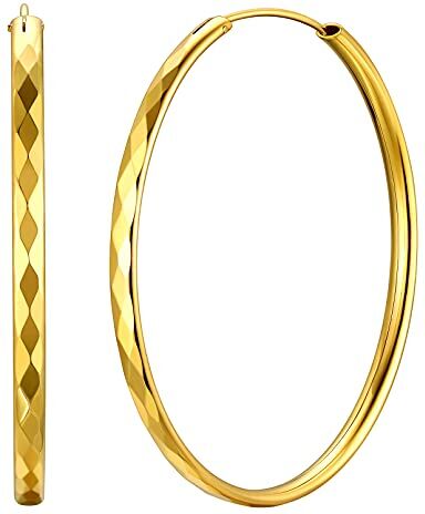 ChicSilver Orecchini Cerchi Grandi Argento 925 30mm, Orecchini a Cerchio Oro da Donna, Orecchini Donna in Argento