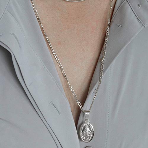 Yienate Collana alla moda con ciondolo a forma di Maria Vergine per donne e ragazze (argento)