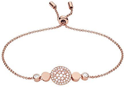 Fossil Bracciale Da Donna Mop, Lunghezza Interna Minima: 165 mm Bracciale In Acciaio Inossidabile Oro Rosa, JF02905791