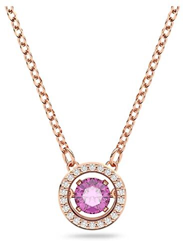 Pendente Swarovski Sparkling Dance, Viola, Placcato color oro Rosa