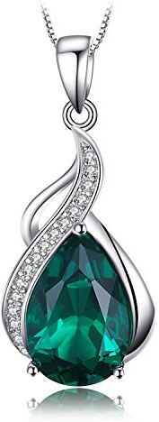 JewelryPalace 2.8ct Collana Donna Argento 925 con Simulato Smeraldo Verde, Goccia Collana Ciondolo Pietra a Taglio Pera con Catena 45cm, Collane Pendenti Anniversario Set Gioielli Donna