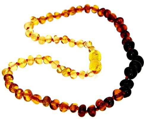 SilverAmber Jewellery Collana in ambra baltica ombe Lucida Perle di ambra genuina al 100% Massima qualità Dimensione: 70 cm