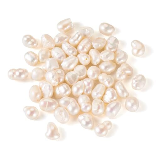 BB Beadthoven Beadthoven 50 perle d'acqua dolce naturali coltivate, a forma di conchiglia, perle barocche a forma di pepite, per la realizzazione di collane, bracciali e gioielli, foro: 0,7 mm