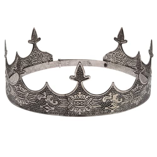 LEEMASING Tiara grande del metallo degli uomini del diadema del re reale della gioielleria del pelo della corona per il costume di