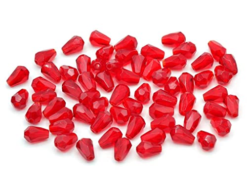 Bohemia Crystal Valley 300 pcs Fire Polished Faceted Beads Pear Drop, Ruby Red 90080 (Perle sfaccettate lucidate al fuoco goccia di pera Rosso rubino) Bulk Pack