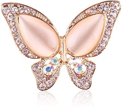 YYUFTTG Mollette capelli Colorful Butterfly Brooches Metal Crystal Cutout Brooch Animal Pins Banquet Wedding Bouquet Brooch (Color : Imitation Rhodium Plated)