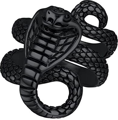 Bandmax Anello Serpente Donna Uomo, 12 US Misura Vintage Anello Uomo Acciaio Inossidabile, 03 Stile Anello Nero Gioielli di Moda, Serpente Anelli Uomo Ragazzo per Punk Hip Hop Rapper