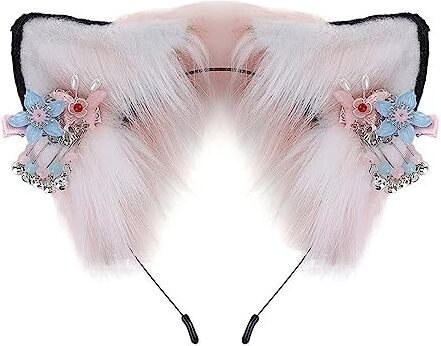 SCUDGOOD Dolci Studenti Unisex Scatto Foto Hairband Con Pendente Fiore Decors Lupo Orecchio Fasce Colorato Cartoon Capelli Cerchio Carino Fasce Per Donna Fasce Carine Per Donna Per Lavare il Viso Fasce Carine