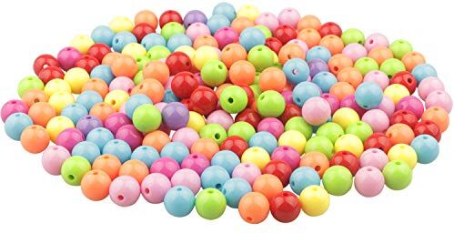 Yixuan LLC Colorato Acrilico Perle 200pcs 12mm Perline Artigianali Perline di Plastica per la Creazione di Gioielli, Oggettistica per la Casa, Braccialetto per Bambini, Collana, Ciondolo