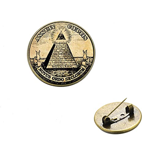 YBRAG Spille massoniche Spilla da bavero Eye of Dio Free Mason Glass Cabochon Bronzo Argento Placcato Metallo Badge Massoneria Spilla Souvenir