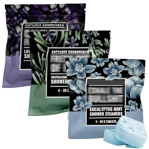 FEEGAR Swear Shower Steamers Gift Set, Aromatherapy SPA Kit, Shower Steamers Aromatherapy, Self Care& Relaxation Kit for Women and Men, Christmas Birthday Gifts for Women and Mom (green+purple+blue)