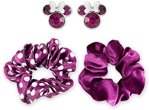 Disney Minnie Mouse  Set di 2 elastici e orecchini, colore: Viola