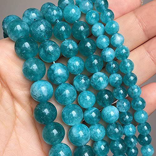 UNDERZY 4 6 8 10 12 mm Perles De Pierre Naturelle Amazonite Apatite Péridot Giada Perles Versare Bricolage Fabbricazione Braccialetto Braccialetto Bijoux-Blue Amazonite._8mm (circa 46 pz)