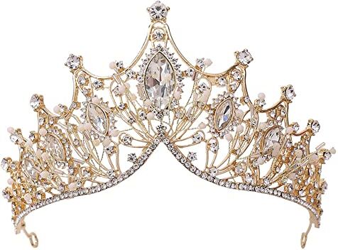 URFEDA Tiara Nuziale di Corona, Tiara Corona di Cristallo Nuziale Diadema Strass Principessa Tiara Corona Diadema, Nuziale Diadema Corona per Ragazze Nuziale Matrimonio Prom Festa Compleanno