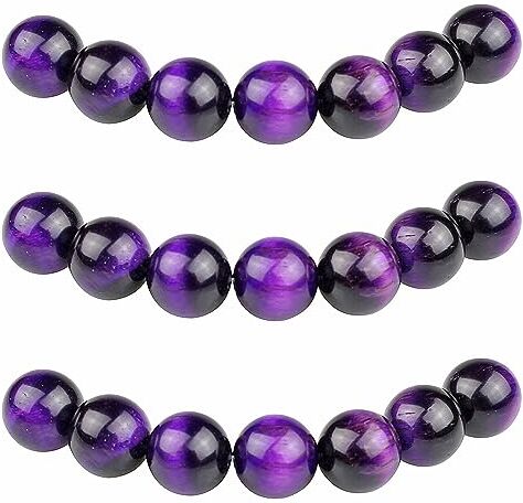 MJDCB 60 pezzi 6mm Occhio Tigre Viola Sciolto Perline in Pietra Semipreziose Naturale per Creazione Braccialetti Collane e Gioielli Pietre Dure per Bigiotteria Fai Da Te Rotonde