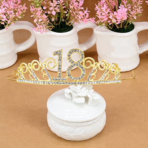 Generic Corona nuziale y corona tiara torta di compleanno corona decorazione principessa pizzo corona fascia, età dell'oro