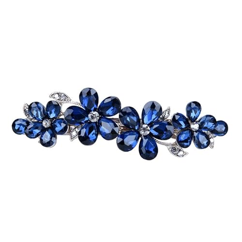 HXSCOO Fermaglio for capelli con strass for tiara con forcina a fiore in cristallo for donna Accessori for capelli da sposa/festa regalo (Color : Blue)