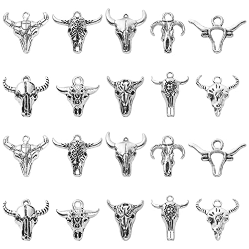 Ipotkitt 100 pz 10 stili stile antico toro testa di bue ciondoli occidentali animali bovini testa di fascino per braccialetto collana gioielli fabbricazione