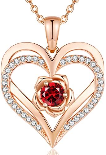 CDE Collana Donna Collana Cuore Argento 925 in Oro Rosa Gioielli Donna 1