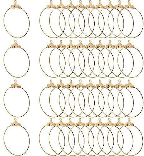 PLABBDPL 40 Pcs 30mm Anelli In Dorato Anelli Risultati Dell'Orecchino A Cerchio In Acciaio Inossidabile Materiale Del Perno Orecchino Bordare per Orecchini Fai da Te Creazione di Gioielli