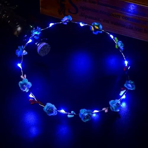 LEEMASING Fascia da donna con luce a LED, per ragazze, donne, matrimoni, feste, Natale, Capodanno, colore: blu